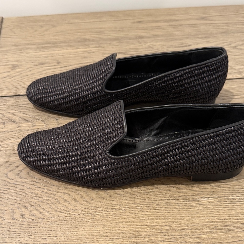 Manolo Blahnik Textured Black Flats - Picture 2 of 5